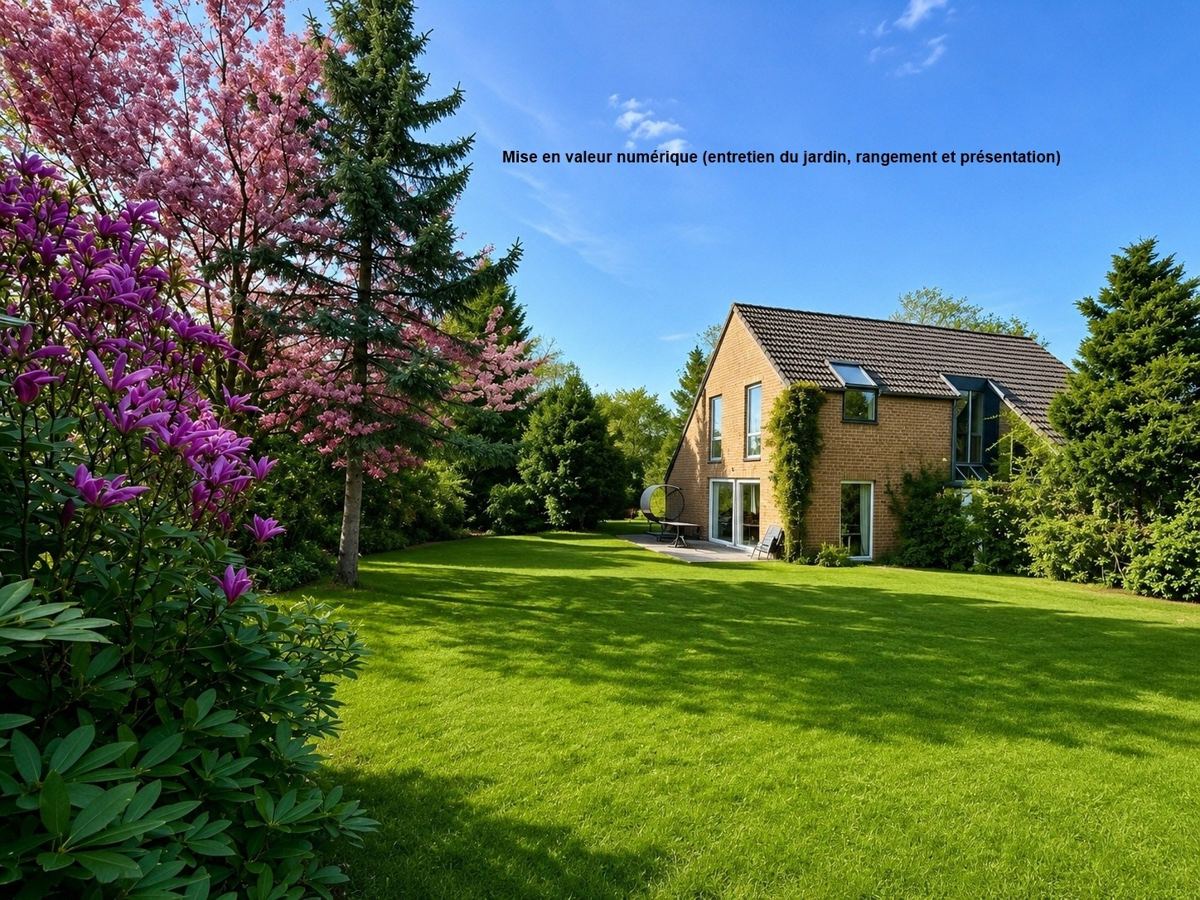 La propriété de Jalhay au milieu de son jardin arboré — Mise en valeur numérique (entretien du jardin, rangement et présentation)